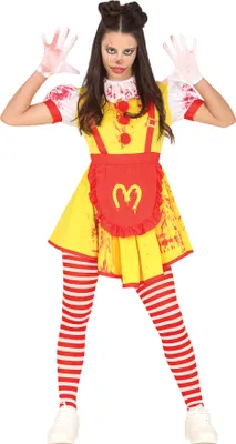 Immagine prodotto di Costume da clown spectre Halloween horror Design sanguinoso Look gotico, taglia: 14 - 16 anni Colore: giallo