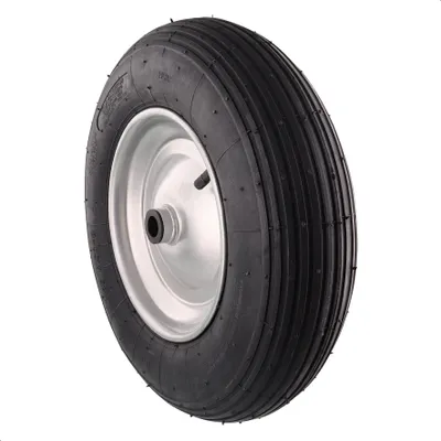 Produktbild von WAGNER Schubkarrenrad LUFTBEREIFT - Ø Rad 400 x 90 mm, Achsloch 20 mm, Stahlfelge, Tragkraft 150 kg - 04940001