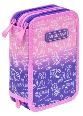 Produktbild von Dreifach-Schulstiftetui Mit Drei Fächern Und Schulzubehör Von Astra Kitty