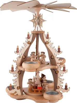 Produktbild von 2-stöckige Tischpyramide Bescherung (35cm) von Zeidler Holzkunst