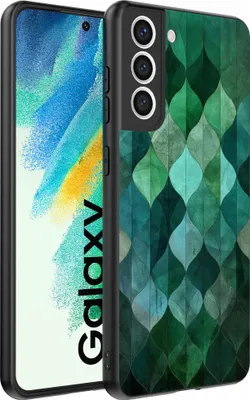 Produktbild von Geeignet für Samsung Galaxy S21 FE Telefon Fall mit grünen Blättern Impressum - TPU Backcover Fall grüne Blätter Design - Grün - Smartphonica