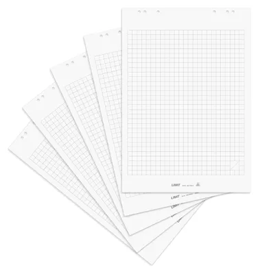 Produktbild von Limit Flipchart Papier, kariert, 20 Blatt je Block, 70 g/m², 5 Stück