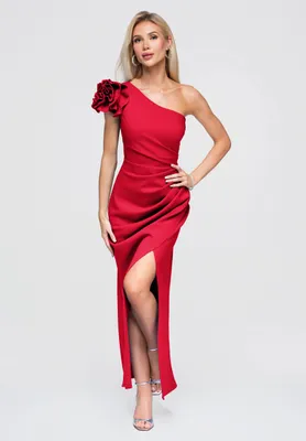 Produktbild von LARICA festliches Kleid mit asymmetrischem Design LA-OM-DLR377 red XS