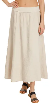 Produktbild von Caspar RO036 Damen Musselin Maxi Rock aus 100% Baumwolle | Langer A-Linie Sommerrock mit elastischem Stretchbund | Leichter Baumwollrock |  Italy