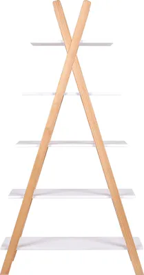 Produktbild von Möbilia Regal Kinderregal in Zeltform | B 90 x T 35 x H 170 cm | weiß / natur | 12020013 | Serie REGAL