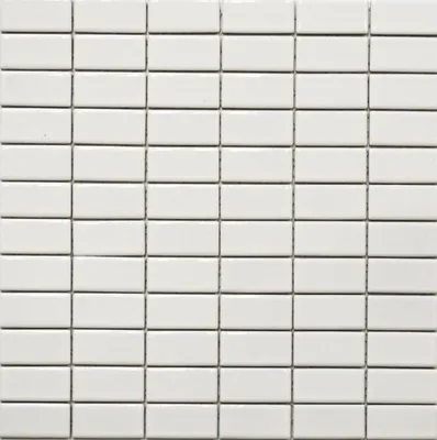 Produktbild von Mosaik Fliese Keramik Stäbchen weiß glänzend Fliesenspiegel Küche MOS24B-0101