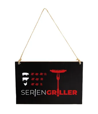 Produktbild von Riffelmacher BBQ Schild aus zum Hängen Seriengriller 18 x 12 cm