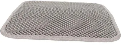 Produktbild von Famanu Katzenstreu-Matte mit doppelter Schicht - weiche Antirutsch-Matte für Katzenstreu - grau