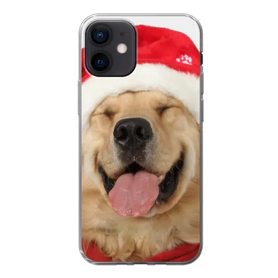 Produktbild von MuchoWow® Handyhülle Schutzhülle Hülle für iPhone 12 Hund - Lustig - Lachen - Kinder - Jungen - Mädchen Silikon Softcase Handy Hülle - Schutzhülle