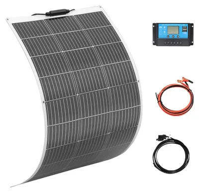 Productafbeelding van Zonnepaneel - 100W Flexibele Fotovoltaïsche Celmodule - 16.5V - Monokristallijn - Waterdicht - Voor Tuin en Camper