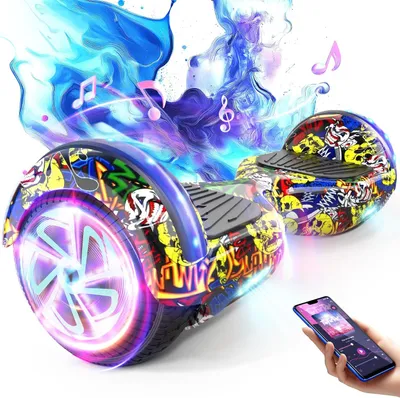 Obrázok produktu pre Samo vyvažovací hoverboard s 6,5-palcovými kolesami a LED osvetlením, vhodný pre deti aj dospelých