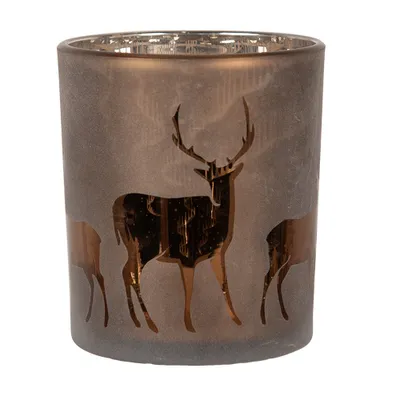 Produktbild von Clayre & Eef Teelichthalter Ø 9x10 cm Braun Glas