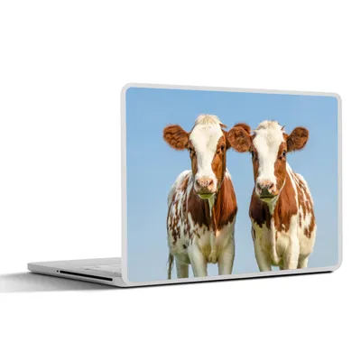 Produktbild von MuchoWow® Laptop Aufkleber Sticker Cover Kühe - Himmel - Tiere - Bauernhof - Porträt 40x30 cm - Laptop Dekoration - Selbstklebend