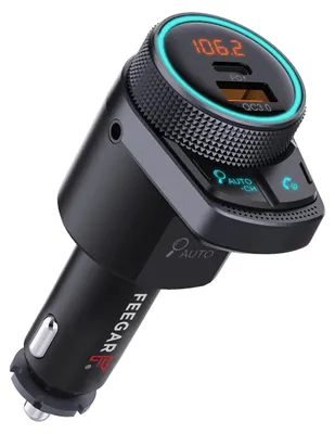 FM-Transmitter Bluetooth 5.1, 38W, QC3.0, PD, AUX, HD-Mikrofon, schwarz