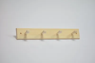 Garderobenhaken aus Kiefernholz, 4 Haken, 380x60x60 mm