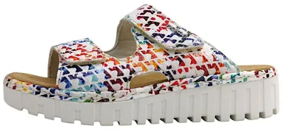 Image de Chaussons d'intérieur Rieker pour femmes, modèle pantoufle, multicolore, pour les loisirs