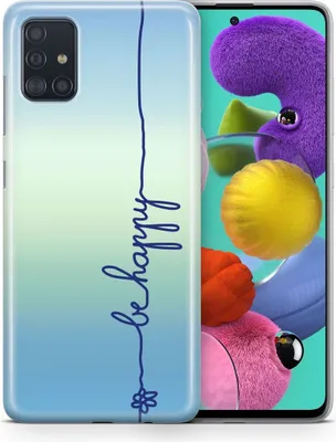 Produktbild von Handyhülle für Samsung Galaxy Schutz Case Cover Bumper Etui Schale Ultra Dünn, Modell:Samsung Galaxy S20 FE, Motiv auswählen:Be Happy Blau