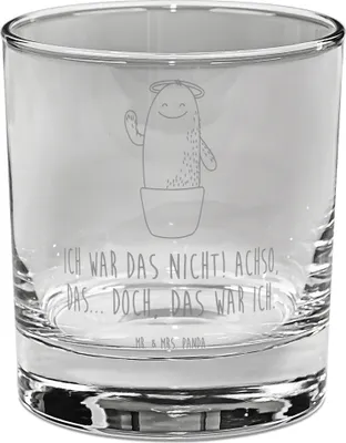 Produktbild von Mr. & Mrs. Panda Glas Kaktus Heilig - Transparent - Geschenk, Lustig, Freundin, Bruder, Cocktailglas, Frech, gravur, Eltern, Tumbler, Longdrinkglas, Familie, für Gin