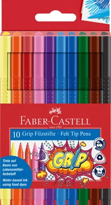 Produktbild von FABER-CASTELL 155310 - Fasermaler GRIP Colour Marker, Strichbreite 3,0 mm, 10er Etui (Packung mit 2)