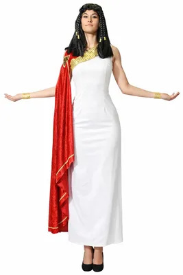 Produktbild von Damen Kostüm Griechische Göttin - Toga-Kleid Weiß-Rot, Größe:L