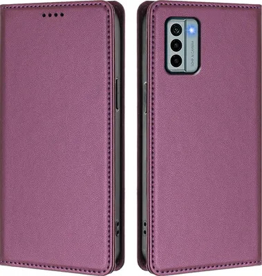 Produktbild von Handyhülle für Nokia G22, Kunstleder Klapphülle Stoßfeste Magnetische Hülle mit Ständer Lila