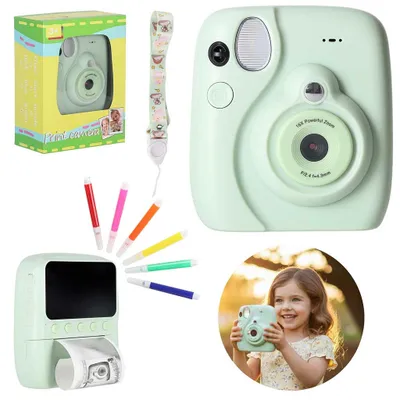 Image de Appareil photo numérique instantané 16x, 16 cartouches, couleur verte, 8 Go