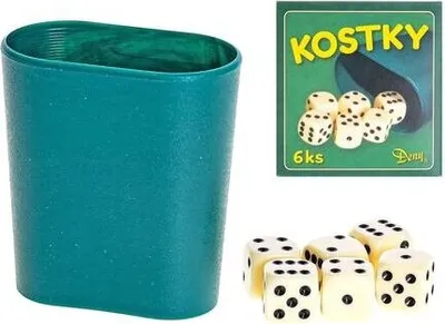 Produktbild von RAPPA Spielwürfel weiß 6 Stück mit Becher im Karton
