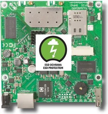 Obrázek produktu pro Mikrotik RB912UAG-5HPnD, Základová deska, Router, Wi-Fi 4 (802.11n), IEEE 802.11a, IEEE 802.11n, IEEE 802.3af, AR9342, 600 MHz