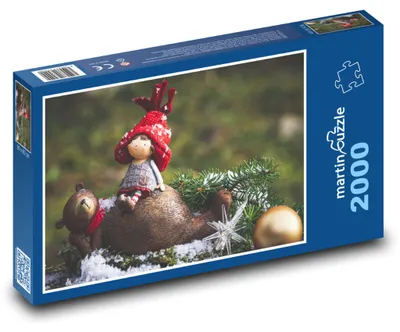 Obrázok produktu pre Puzzle 2000 Vianočná dekorácia s medvedíkom - martinpuzzle