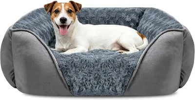 Image de Lit pour chien, dimensions 63x53x20 cm, en peluche, lavable, antidérapant, pour animaux de compagnie