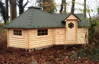 Obrázok produktu pre Grilová chata, ohnisko, záhradná chata, drevený pavilón s grilom, sauna