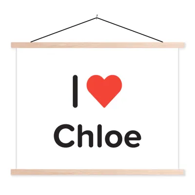 Produktbild von MuchoWow® Textilposter Ich liebe - Chloe - Mädchen 150x113 cm mit holzfarbenen Rahmen - Poster
