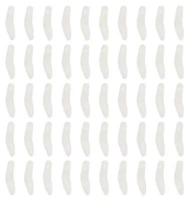 Image de 50 mini spatules cosmétiques courbées, applicateur réutilisable pour colle à ongles, blanc