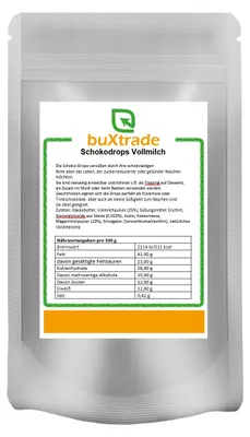 Produktbild von 500 g Schokodrops Vollmilch | mit Stevia gesüßt | Buxtrade | Drops