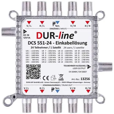 Produktbild von DUR-line DCS 551-24 - Unicable I+II Multischalter für 24 Teilnehmer für Quattro LNB (HD, FullHD, 4K)