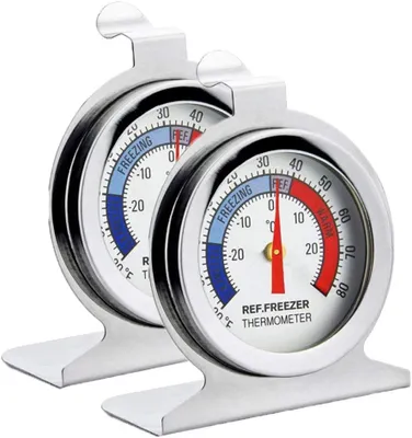 2er-Set Kühlschrank-Thermometer Edelstahl, -20 bis 80 °F/-30 bis 30 °C