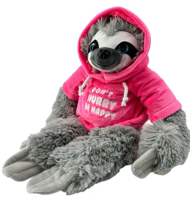 Produktbild von Faultier Kuscheltier XXL 40 cm Faultier Plüschtier Anime Kawaii Plush Stofftier Cute Plushies Plüschtiere Plushie Halloween Weihnachten Geschenke für Kinder (Faultier grau 40 cm pink Don´t Hurry)
