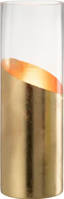 Zdjęcie produktu dla J-Line Windlight Moa Glass przezroczysty/złoty duży