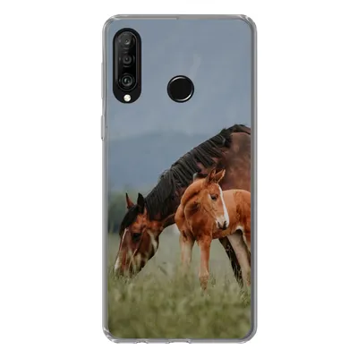 Produktbild von MuchoWow® Handyhülle Schutzhülle Hülle für Huawei P30 Lite Pferde - Fohlen - Natur Silikon Softcase Handy Hülle - Handyhülle