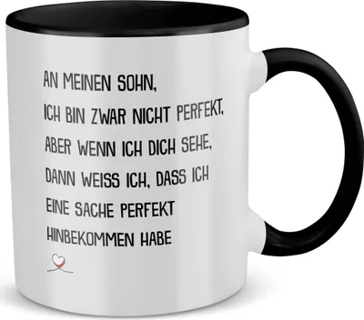 Produktbild von 22Feels Sohn Geschenk Geburtstag 18 Jahre Kinder Tasse Jungs Abitur Master Uni Abschluss Bachelor Weihnachten Haferl Firmung Konfirmation Teenager (Weiss-Schwarz)