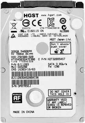 Produktbild von Western Digital Travelstar Z5K500 320GB, 320 GB, 5400 RPM, 8 MB, 2.5", SATA