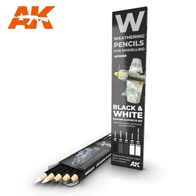 Productafbeelding van Waterkleurpotlodset Zwart & Wit: Set Voor Schadering En Effecten