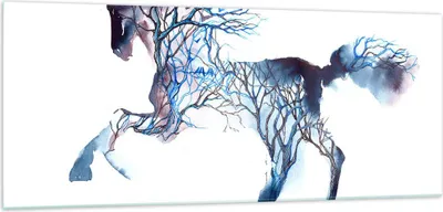 Produktbild von Bilder auf glas - natur malen schön Hengst - 100x40cm - Glasbilder - Wandbilder - Kunstdruck - zum Aufhängen bereit - Wanddekoration aus Glas - Glas Bilder - Wandbild auf Glas - GAB100x40-3123