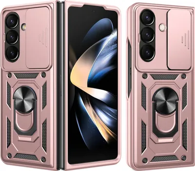 Produktbild von Outdoor Panzer Hülle für Samsung Galaxy Z Fold 7 mit Kameraschutz Ringhalter in Rosegold