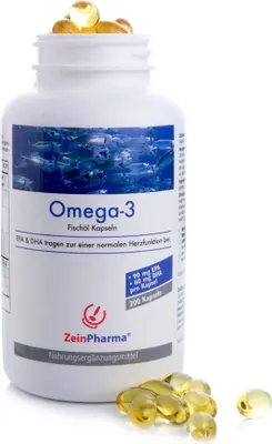 Produktbild von ZeinPharma Omega 3 Essence M 500 mg Softgel-Kapseln zur Unterstützung einer normalen Herz-Kreislauf-Funktion, 300 St. Kapseln