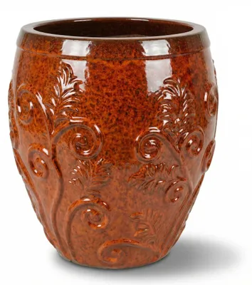 Obrázek produktu pro Velký keramický květináč Provencelia GAIA do zahrady, Podzimní oranžová, Ø53 x V57 cm, 58 l