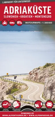 Produktbild von MoTourMaps Adriaküste Slowenien . Kroatien . Montenegro Auto- und Motorradkarte 1:300.000