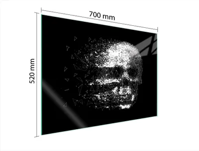 Produktbild von Glasschutzplatte Für Herd 70X52 Totenkopf