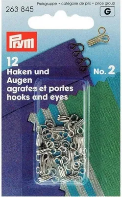 Immagine prodotto di Ganci a molla e occhielli PRYM, ottone, misura 2, argento