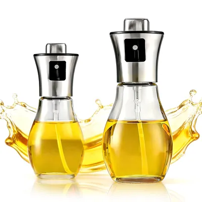Produktbild von Ölspender öl sprühflasche glas 200ml, Ölsprüher für Speiseöl (2-tlg), Olivenölsprüher für Salat, Grillen, Backen in der Küche
